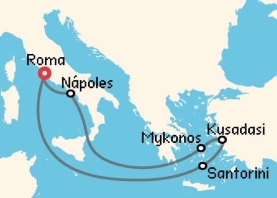 Itinerario del Crucero Islas Griegas desde Roma - Civitavecchia Royal Caribbean