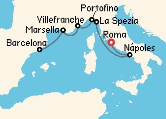 Itinerario del Crucero Mediterráneo desde Roma - Civitavecchia Celebrity Cruises