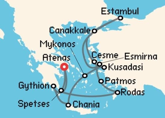 Itinerario del Crucero Islas Griegas desde Atenas - El Pireo Seabourn Cruise Line