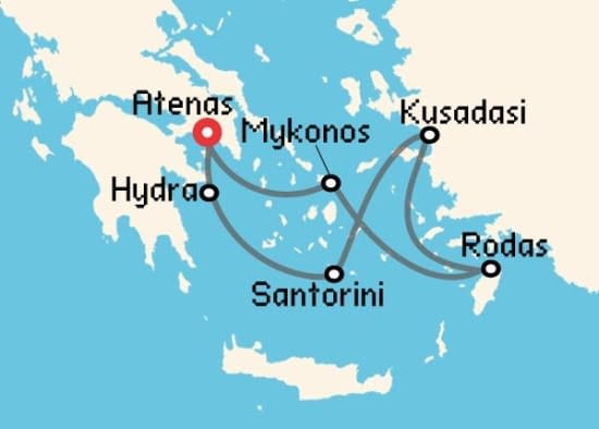 Itinerario del Crucero Islas Griegas desde Atenas - El Pireo Celebrity Cruises