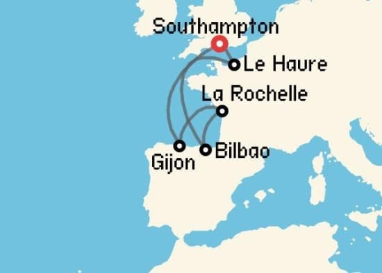 Itinerario del Crucero Báltico y Norte de Europa desde Southampton MSC Cruceros