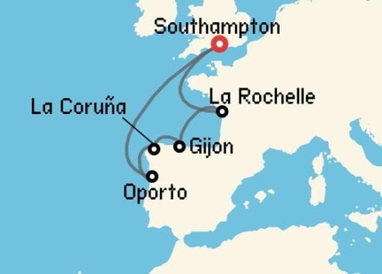 Itinerario del Crucero Báltico y Norte de Europa desde Southampton Cunard