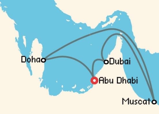 Itinerario del Crucero Emiratos Árabes y Dubai desde Abu Dhabi Costa Cruceros