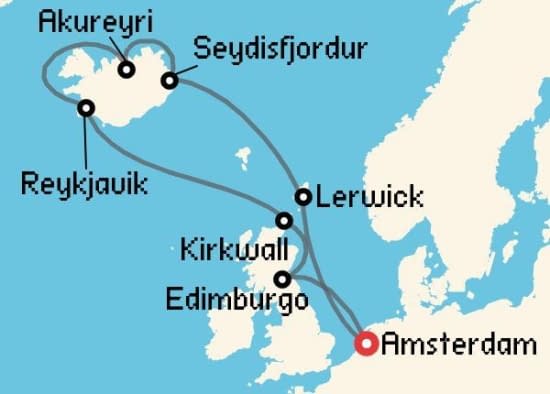 Itinerario del Crucero Islandia y Groenlandia desde Amsterdam Celebrity Cruises