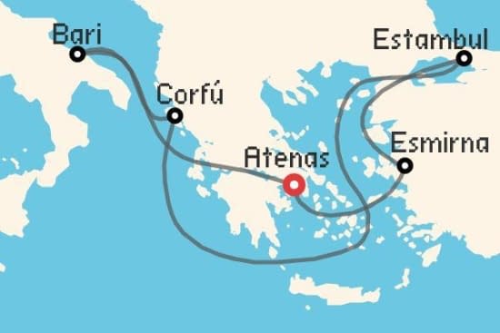 Itinerario del Crucero Islas Griegas desde Atenas - El Pireo MSC Cruceros