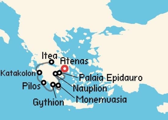 Itinerario del Crucero Islas Griegas desde Atenas - El Pireo Variety Cruises