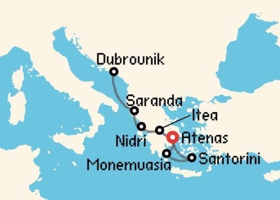 Itinerario del Crucero Islas Griegas desde Atenas - El Pireo Seabourn Cruise Line