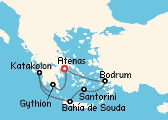 Itinerario del Crucero Islas Griegas desde Atenas - El Pireo Silversea