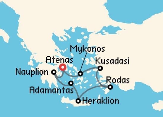 Itinerario del Crucero Islas Griegas desde Atenas - El Pireo Silversea