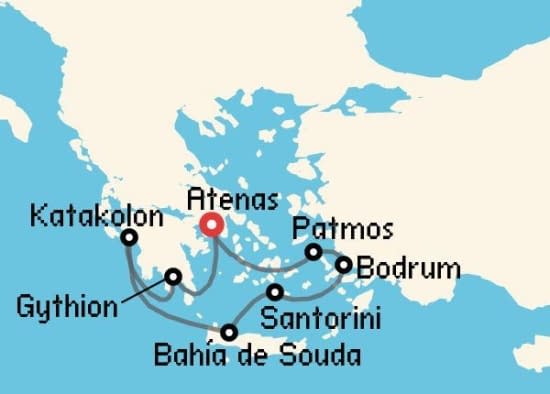 Itinerario del Crucero Islas Griegas desde Atenas - El Pireo Silversea