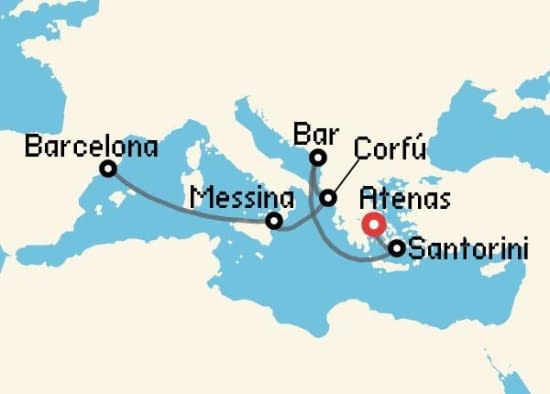 Itinerario del Crucero Islas Griegas desde Atenas - El Pireo Princess Cruises