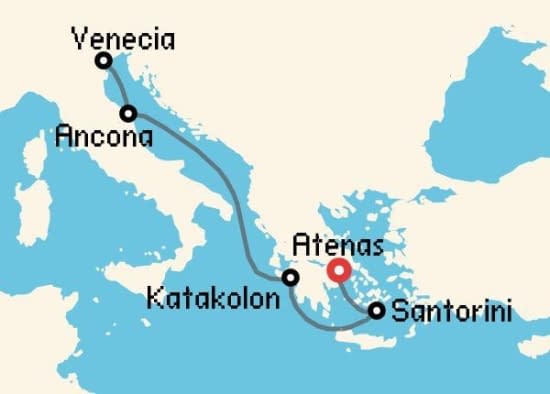 Itinerario del Crucero Islas Griegas desde Atenas - El Pireo MSC Cruceros