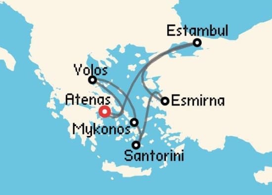 Itinerario del Crucero Islas Griegas desde Atenas - El Pireo Costa Cruceros