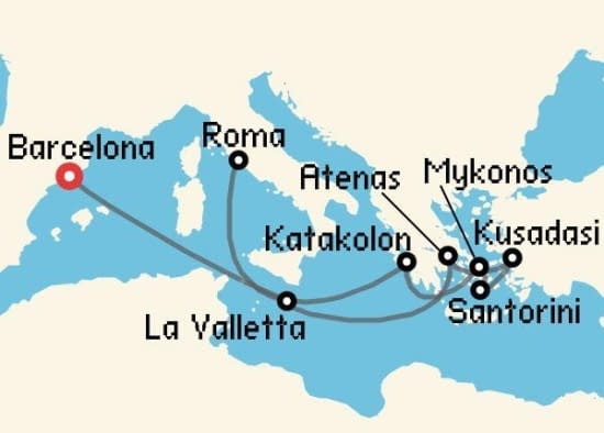 Itinerario del Crucero Islas Griegas desde Barcelona Celebrity Cruises