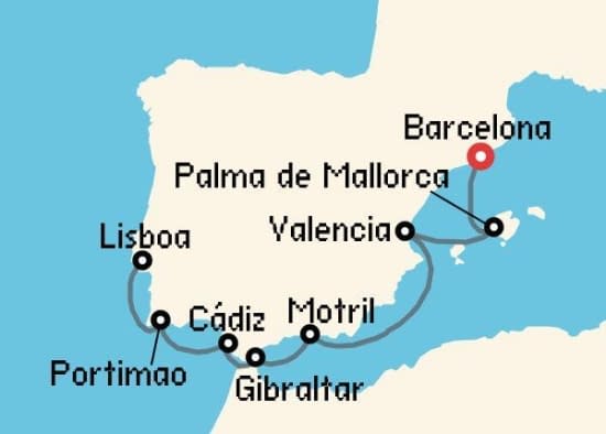 Itinerario del Crucero Mediterráneo desde Barcelona Norwegian Cruise Line