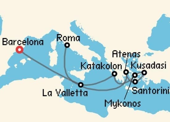 Itinerario del Crucero Islas Griegas desde Barcelona Celebrity Cruises