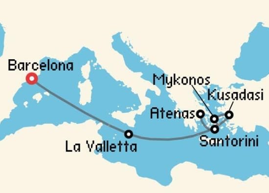 Itinerario del Crucero Islas Griegas desde Barcelona Celebrity Cruises