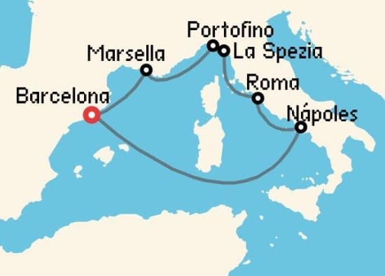 Itinerario del Crucero Mediterráneo desde Barcelona Celebrity Cruises