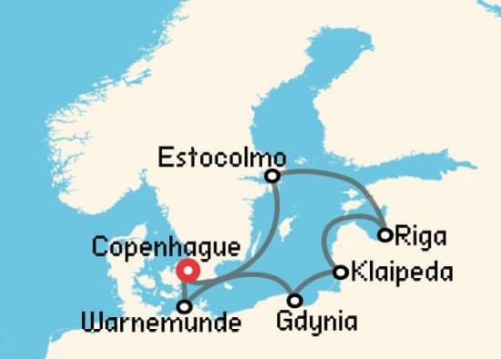 Itinerario del Crucero Báltico y Norte de Europa desde Copenhague MSC Cruceros