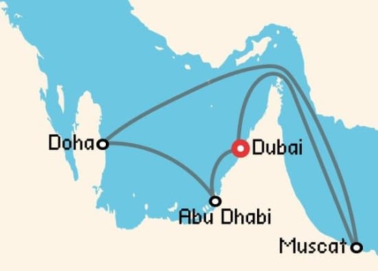 Itinerario del Crucero Emiratos Árabes y Dubai desde Dubai Costa Cruceros