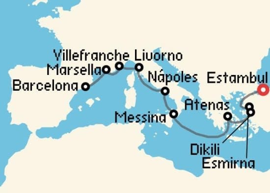 Itinerario del Crucero Islas Griegas desde Estambul Oceania Cruises