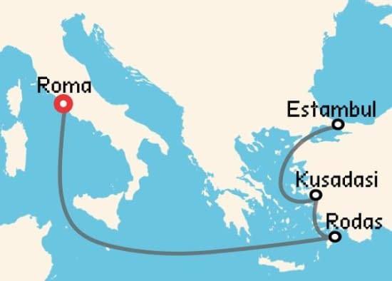 Itinerario del Crucero Islas Griegas desde Roma - Civitavecchia Cunard