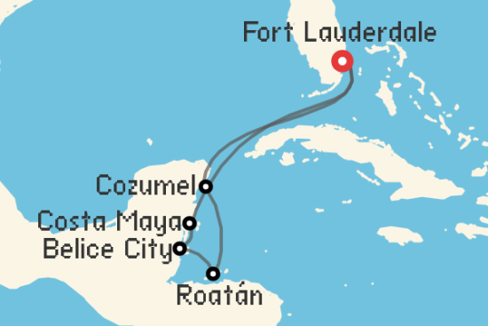 Itinerario del Crucero Caribe desde Fort Lauderdale Princess Cruises