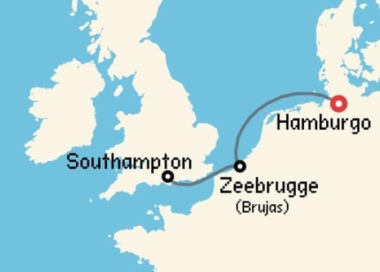 Itinerario del Crucero Báltico y Norte de Europa desde Hamburgo Cunard