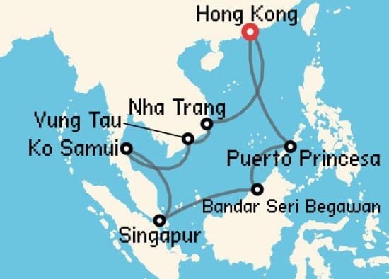 Itinerario del Crucero Asia desde Hong Kong Costa Cruceros