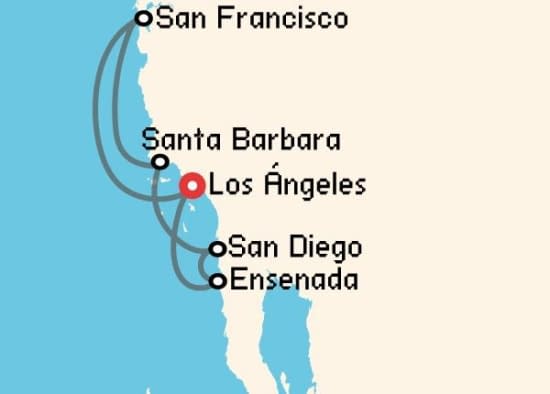 Itinerario del Crucero Riviera Mexicana desde Los Ángeles Princess Cruises