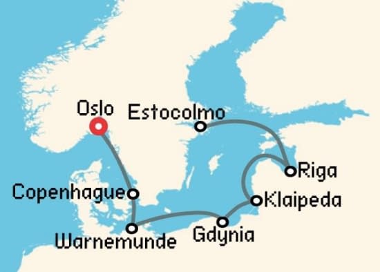 Itinerario del Crucero Báltico y Norte de Europa desde Oslo MSC Cruceros