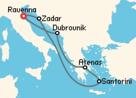 Itinerario del Crucero Islas Griegas desde Ravenna Royal Caribbean