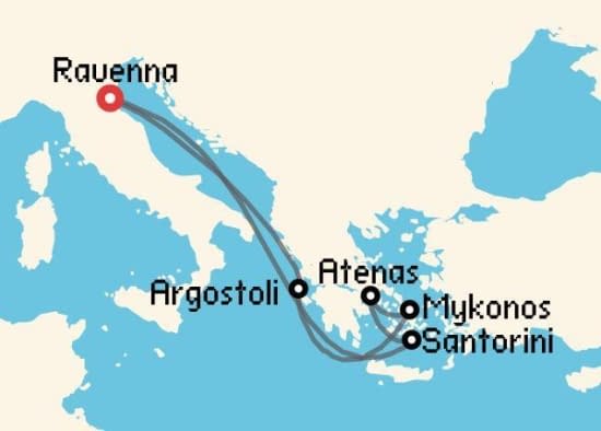 Itinerario del Crucero Islas Griegas desde Ravenna Royal Caribbean