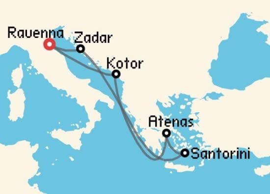 Itinerario del Crucero Islas Griegas desde Ravenna Royal Caribbean