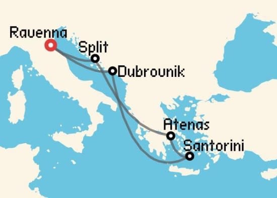 Itinerario del Crucero Islas Griegas desde Ravenna Royal Caribbean