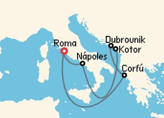 Itinerario del Crucero Mediterráneo desde Roma - Civitavecchia Princess Cruises