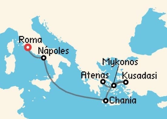 Itinerario del Crucero Islas Griegas desde Roma - Civitavecchia Princess Cruises