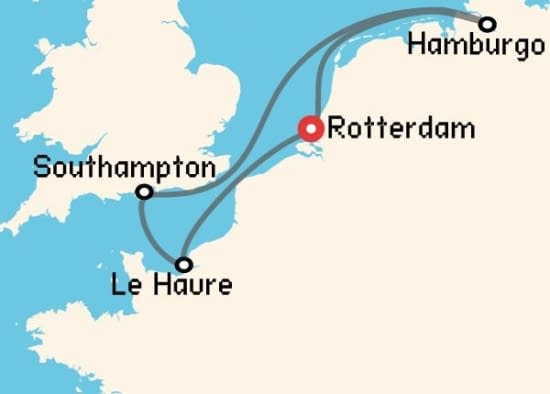 Itinerario del Crucero Báltico y Norte de Europa desde Rotterdam MSC Cruceros