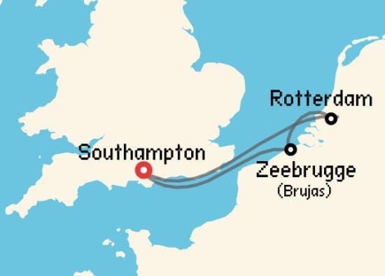 Itinerario del Crucero Báltico y Norte de Europa desde Southampton Cunard