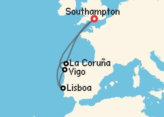 Itinerario del Crucero Báltico y Norte de Europa desde Southampton Royal Caribbean