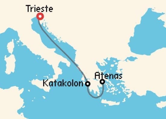 Itinerario del Crucero Islas Griegas desde Trieste MSC Cruceros