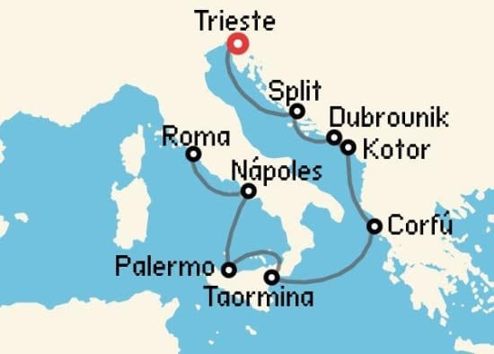 Itinerario del Crucero Islas Griegas desde Trieste Holland America