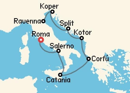 Itinerario del Crucero Islas Griegas desde Roma - Civitavecchia Norwegian Cruise Line