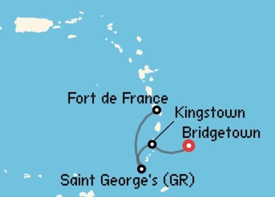 Itinerario del Crucero Caribe desde Bridgetown MSC Cruceros