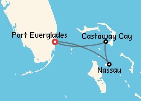 Itinerario del Crucero Caribe desde Fort Lauderdale - Port Everglades Disney Cruise Line