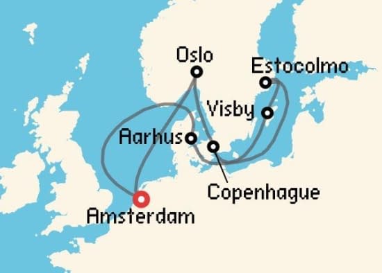 Itinerario del Crucero Báltico y Norte de Europa desde Amsterdam Celebrity Cruises