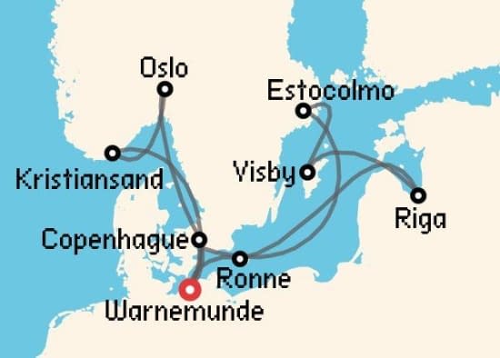 Itinerario del Crucero Báltico y Norte de Europa desde Warnemunde - Berlín MSC Cruceros