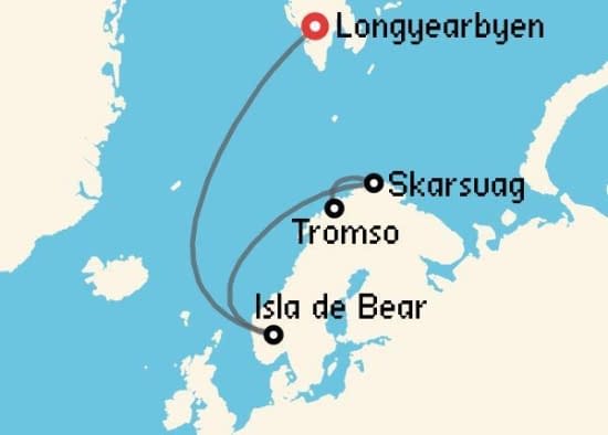 Itinerario del Crucero Báltico y Norte de Europa desde Longyearbyen - Spitzbergen Silversea