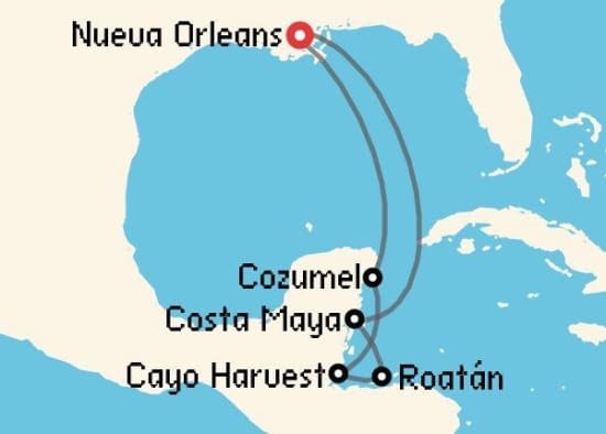 Itinerario del Crucero Caribe desde Nueva Orleans Norwegian Cruise Line