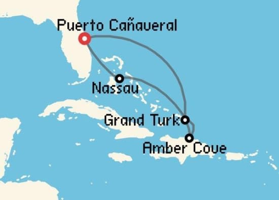 Itinerario del Crucero Caribe desde Puerto Cañaveral Princess Cruises